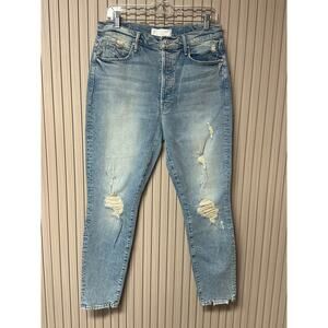 Mother The Huffy Skimp Distressed Straight-Leg Jeans Women’s Size 31
